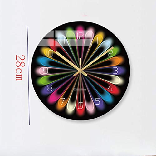 Horloge murale à quartz colorée grand format pour décoration de maison
