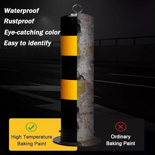 Borne de sécurité réfléchissante (Lot de 2) pour allées, hôtels, commerces et parkings - Résistante aux intempéries, Installation Facile
