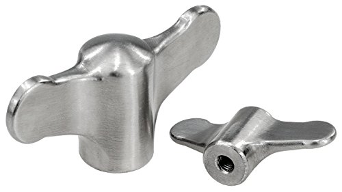 Kipp 06652-210 Novo·Grip Grey Thermoplastic Wing Grip with M10 Internal Thread, Steel Bushing, Metric, 21 mm Diameter, Anthracite Grey Cap Color (Pack of 10)