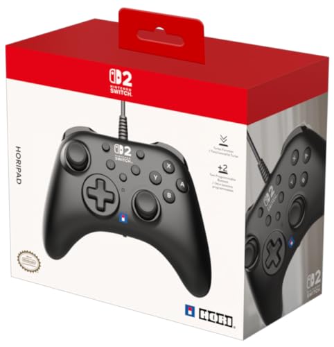 HORI Manette filaire HORIPAD Turbo pour Nintendo Switch 2 – Sous licence officielle Nintendo