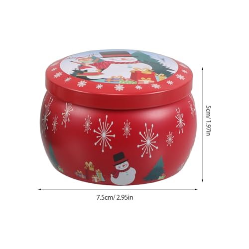 Tarro de lata de hierro para velas navideñas de 4.4oz BESTonZON, pack de 6 piezas redondas 3