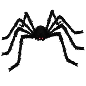 Wishstar 78,7 inch reuzenspin, Halloween decoratie reuzenspin, Halloween decoratie tuin, spin pluche zwart, carnaval…