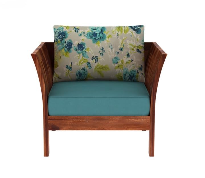 Image of Solid Sheesham Wood 5 Seater Sofa Set for Living Room | 5 Seater Sofa Set | Stylist & Comfact Sofa Set for Home Decor | (Teak Finish, 5)