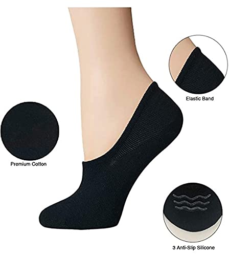 Image of SOLO Cotton Rich, No show socks, Low Cut Liner Non Slip. Made in Egypt (OEKO-TEX Certified)., Medium-Large