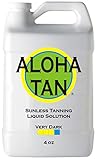 ALOHA TAN – VERY DARK - Spray Tan Solution - 4 oz - Sunless Self Tanning Liquid for Airbrush or HVLP System + INCLUDES: Applicator Mitt, Application Gloves and Best Fake Tanner Lotion Mousse Sample
