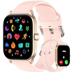 Smart Watch (Answer/Make Call), 1.85″ Smartwatch for Android Phones and iPhone with Heart Rate,Sleep Monitor,Pedometer, 100+Sports Fitness Watch, IP68 Waterproof Fitness Tracker for Men Women