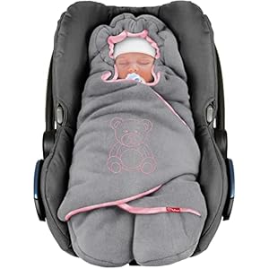 ByBoom Baby Einschlagdecke für Babyschale, Universal Winter Decke/Kuscheldecke/Fußsack für Kindersitz, Kinderwagen oder Buggy, flauschig, kuschelig-warm, gemütlich und sehr weich