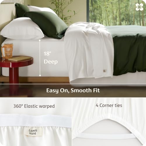Image of Bedsure PureWoven 100% Viscose Derived from Bamboo King Size Sheet Set 3PCS