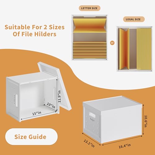 Seseno File Organizer File Box With Lid, Universal Hanging File Organizer Box, Letter/Legal Size File Folder Box, 2 Pack Plastic Office Document Filing Storage Bin thumb #1