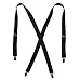 CTM Women's Elastic Clip-End 1 Inch Basic Suspenders, Black