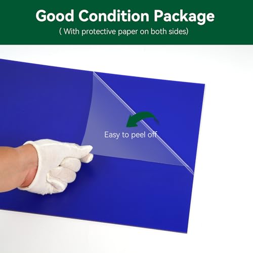 Image of Blue Acrylic Sheet 12 inch x 16 inch x 1 /8 inch, 2 Pack UU&FIL Glossy Translucent Colored Cast Plexiglass Sheets for Laser Cutting, DIY Display Projects, Wall Decor, Signs, Crafts, Easy to Cut and Engrave