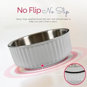 Stainless Steel Pet Bowl  Dog Food Bowl with Antiskid Bottom  Metal Cat Bowls  Water Bowl for Small Medium and Large Pets  Rustproof and Dishwashersafe white 74 Oz2200ml  Cucciolini Doodles Stainless steel pet bowl  dog food bowl with anti skid bottom  metal cat bowls  water bowl for small medium and large pets  rust proof and dishwasher safe white 74 oz2200ml   cucciolini doodles