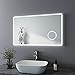 Produktbild Bath-mann LED Badspiegel 100x60cm mit Beleuchtung Kaltweiß Badezimmerspiegel Spiegel mit Touch Lichtschalter, 3X Vergrößerung Lupe Schminkspiegel Wandspiegel Horizontal Lichtspiegel 6400K