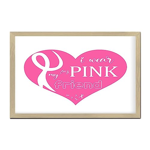 Decoration de cheminee ruban rose en bois le cadeau de soutien idéal pour la famille