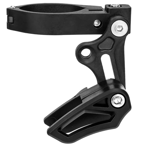 Bike Chain Retention System, CNC Machined Aluminum Single-Speed Chain Keeper with Adjustable Clamp 1.22-1.33 Inches – Anti-Drop Device for Trail and Mountain Bikes