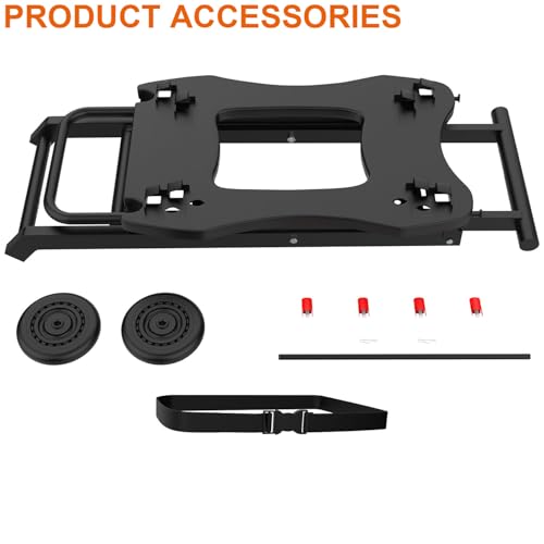 Image of Grill Stand for Weber Q Grill Cart, BBQ Portable Grill Table for Weber Q1200 Q1000 Q2000 Q1400, Heavy-duty Trolley Collapsible Dining Table for Outdoor Camping BBQ Cooking Tailgating, Black, 2 Wheels