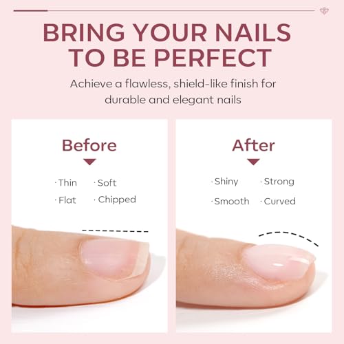 Image of modelones Builder Nail Gel with Gel Top Coat, 8-In-One Cover Nude Builder Acid Free Top Coat for Nail Thickening Apex Building Rubber Color Base Polish Shine Finish, LED Lamp Cured 10ml Home DIY Salon