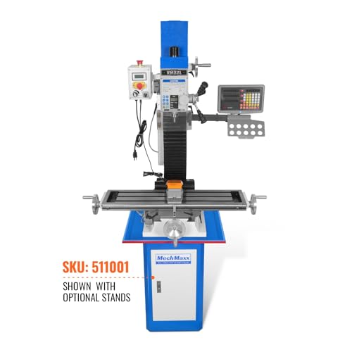 Mechmaxx 8-1/4\"x33\'\'Benchtop Mill Drill Machine with DRO, Variable Speed, Brushless Motor, R8 Spindle, 2 HP, 110V, Compact Milling Drilling Tool for Garage Shop, DIY Metalworking without Stand, VM32LD - Thumbnail 2
