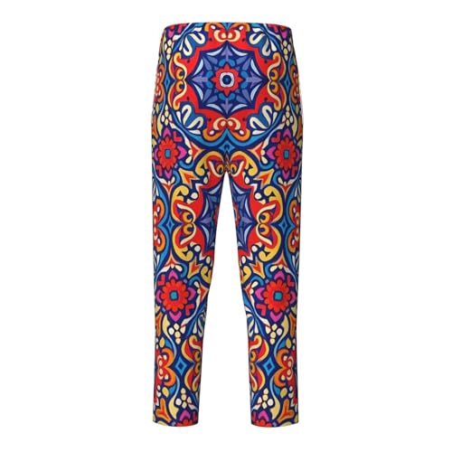 Pajama Pants Pajama Bottoms with Elastic Waistband Sleepwear Lounge Pants, Colorful Mandala Flowers 12