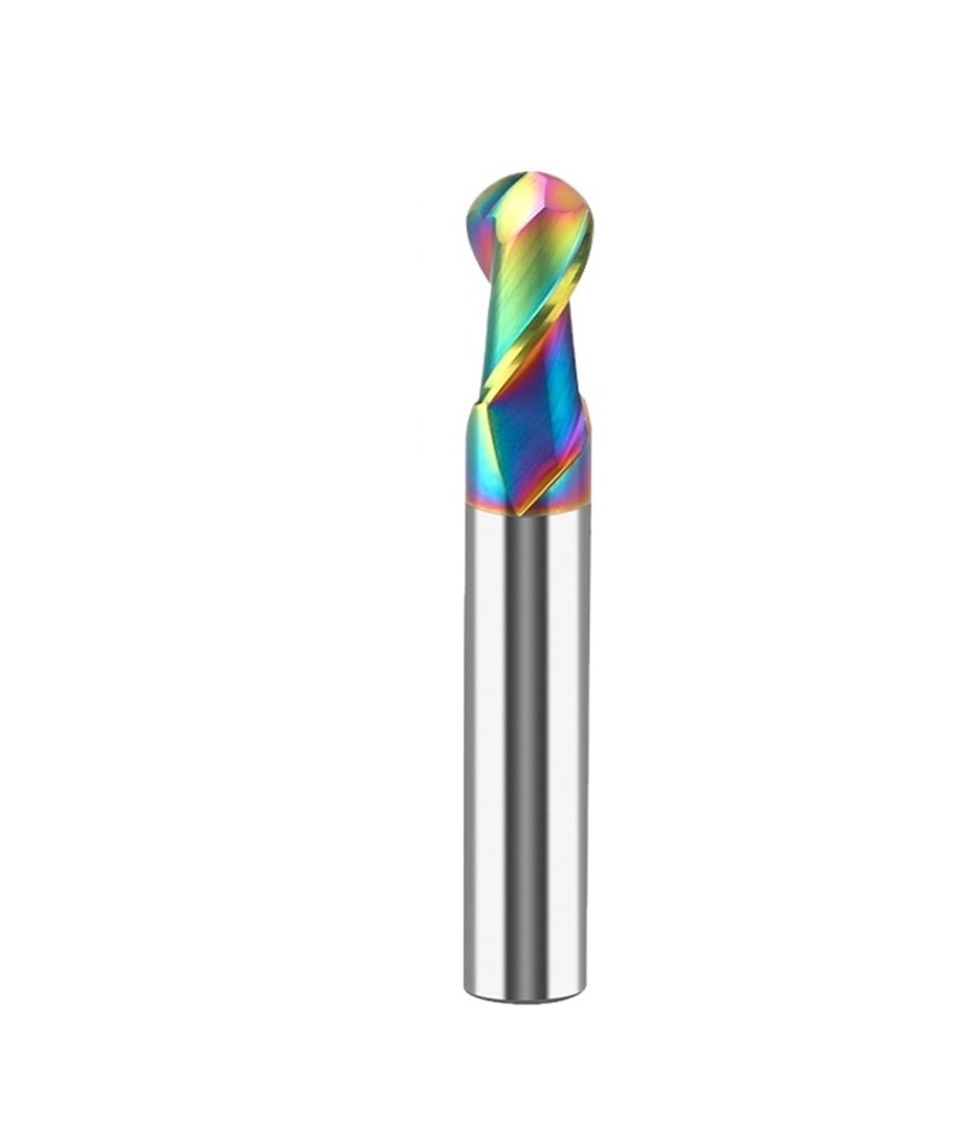 Fresa de punta bola aluminio colorida HRC55, 2 flautas, 50, 60, 75, 100, 150mm, fresa extremo acero tungsteno, herramientas máquina CNC, 1 Uds(R4x8x100)