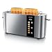 Produktbild Arendo - Edelstahl Toaster 2 Scheiben Langschlitz - Touchscreen  Doppelwandgehäuse  Integrierter Brötchenaufsatz  6 Bräunungsgrade  Brotzentrierung  Restzeitanzeige  Memoryfunktion - Silber