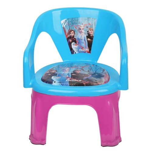 Image of Urbane Home Disney Frozen-II Kids Chair | Plastic Foldable Kids Chair | Chair for Kidsroom | School Study Stool | Baby Stool | Indoor or Outdoor Stool for Kids | Capacity 30 Kg | Sky Blue & Pink