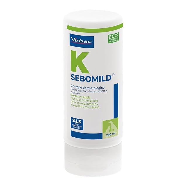 Sebomild Champú para Perros Y Gatos con Descamación, Piel Grasa O Mal Olor