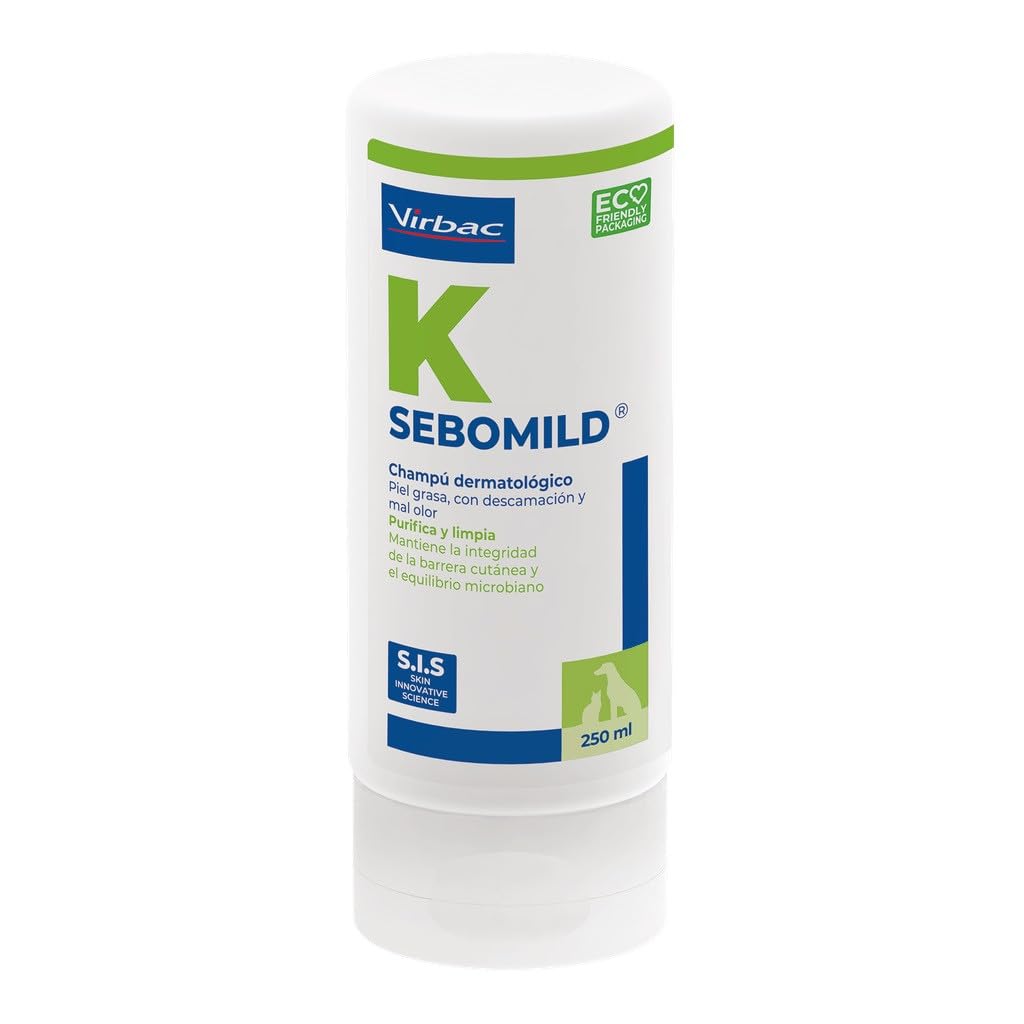 Sebomild Champú para Perros Y Gatos con Descamación, Piel Grasa O Mal Olor