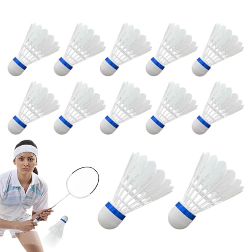 Badminton shuttlecocks, set de bádminton - Equipo deportivo Bola de bádminton de 12 piezas | Suministros deportivos y shuttlecocks para deportes escolares, entretenimiento familiar y actividades de pa