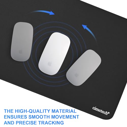 Cimetech - Alfombrilla de ratón multifuncional y duradera con base antideslizante, bordes acolchados, 800 x 300 x 2 mm, negro - imagen 3