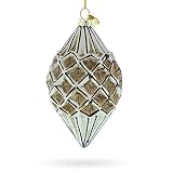 Ornamento de Navidad de Vidrio Soplado con Estilo Vintage Geométrico Romboide - Final