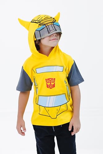 Transformers Bumblebee Toddler Boys Hooded Cosplay T-Shirt Yellow 4T - image 2