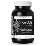 Durable Prostate – Organic USPlus Saw Palmetto + Beta-Sitosterol – Supports Men’s Prostate Health, Bladder Function & Flow– Doctor-Formulated, Made in USA – 30 Day Supply (60 Softgels)