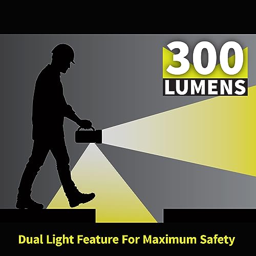 Nightstick XPR-5580G Viribus 80 Intrinsically Safe 300 Lumens Dual-Light Lantern, Flashlight, Floodlight, Strobe Light | Rechargeable Firefighter Industrial Flashlight [Green/Black]