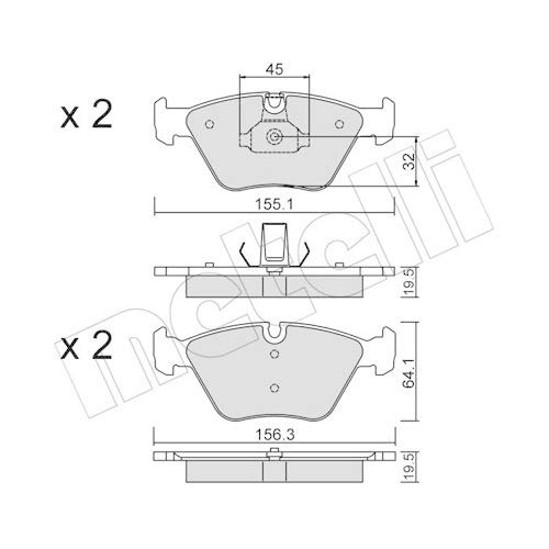 Metelligroup 22-0207-3 - Made In Italy - Pastiglie Freno