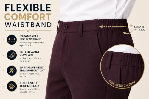Image of SaintX Men's 4-Way Stretchable, Wrinkle Resistant, All-Day Comfort Trousers | 2 inch Expandable Waistband | Lightweight & Flexible Everyday Wear | EasyMove Office & Casual Wear (Style 37)
