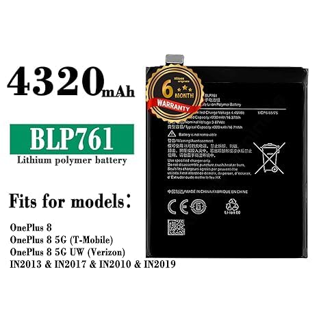 Image of BLP761 Battery for OnePlus 8-4320mAh Battery with 6 Month Warranty***** (R41)