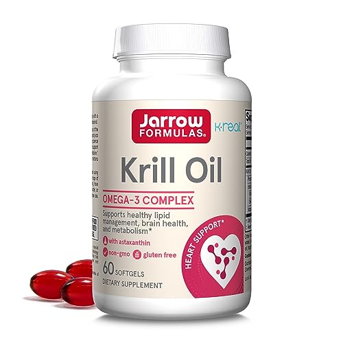 Jarrow Krill Oil, Phospholipid Omega-3 with Astaxanthin, 60 Softgels | 30 Servings, EPA & DHA, Gluten Free, Non-GMO, Supports Lipid Management, Metabolism, And Brain & Heart Health - image 1
