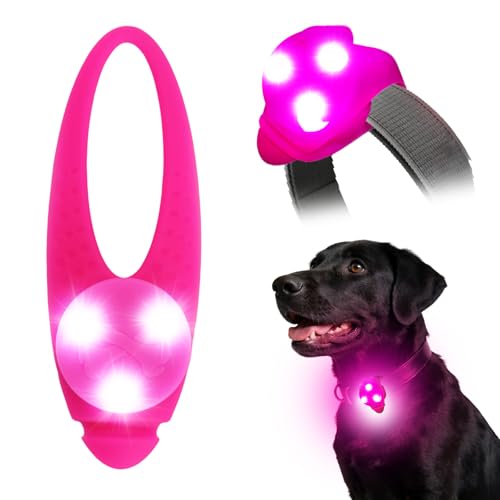 LaRoo Pendentifs pour Colliers Chien, Etanche Silicone Souple Sécurité Clignotant à LED Lumineux pour Les Sports de Plein Air et Promener le Chien Chats