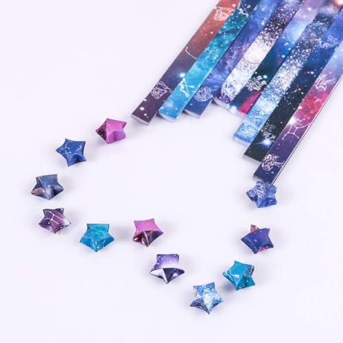 540 Sheets Twelve Constellations Origami Star Paper Strips, Galaxy Starry Sky Lucky Folding Colorful Graphic DIY Handcraft Paper for Art Craft Decoration, Gift and School Supplies - Image 3
