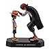 Anime One Piece Vier Kaiser Shanks Kindheit Strohhut Ruffy PVC Actionfigur, Shanks Touch Ruffy Head Figur Sammlermodell Geschenk, 17Cm
