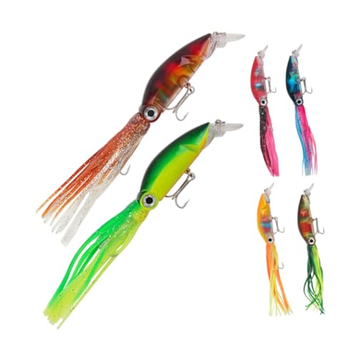 Leurres souples imitations calamars UPKOCH en silicone résistant pour la pêche en mer - 6 pièces
