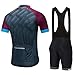 Uriah Men's Bicycle Jersey Bib Shorts Black Set Reflective Short Sleeve with Rear Zippered Bag Gray Size 5XL