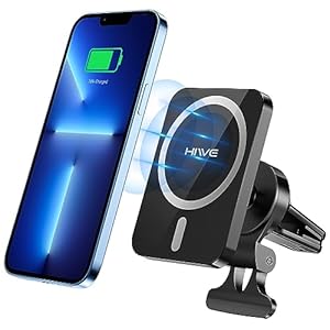 Wireless Car Charger: Magnetic Phone Car Mount for iPhone 16/15/14/13 /12 Series – 15w Car Phone Holder Mount Charger for Mag-Safe Compatible with iPhone 16/15/14/12/ 13 Pro Max Mini (Silver)