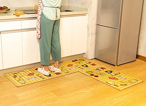 Scennew Kitchen Mat Set Of 2 Nylon Kitchen Rugs And Mats Floor Runner Mat, 20''X32''+20''X59'', Kitchenware #TOP4