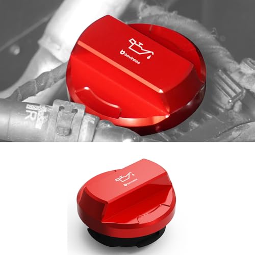 Bevinsee Engine Oil Fill Cap Compatible with VW Beetle Passat Tiguan 2012-2017 Golf Mk7 Compatible with Audi A3 A4 A5 A6 TT EA888 Gen 3 Replacement 06K103485A 06K103485C Aluminum Red