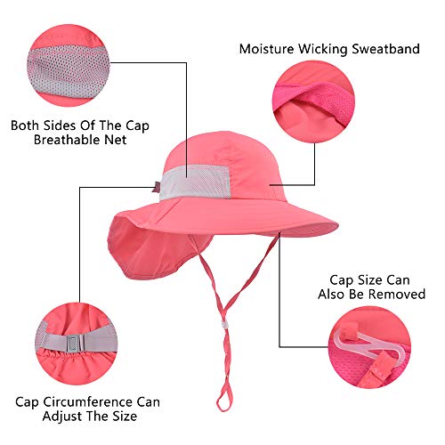 Lenikis 4574-C3 Kid Beach Hat Infant Sun Hat Kids Play Hat Outdoor Activities Baby Girl'S Hats Coral Pink thumb #4