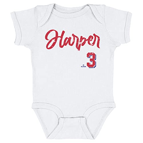 500 LEVEL Bryce Harper Baby Infant One Piece Bodysuit (6M, White) - Bryce Harper Philadelphia Script