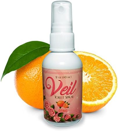 Veil Toilet Spray Citrus 2oz, Spray and Go Toilet Deodorizer, Best Value Air Freshener Poo Poop Spray, Perfect for Travel, Made in USA