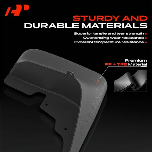 Image of A-Premium Set of 2PCS Mud Flaps Splash Guards Mudflaps Mudguards with Hardware Kits Compatible with Jeep WK Series Grand Cherokee 2005-2010, Front Driver and Passenger Side | Compatible with Jeep WK Series Grand Cherokee 2005-2010, Set of 2 Front Side